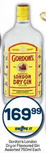 Pick n Pay Gordon's London Dry or Flavoured Gin Assorted offer