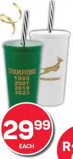 Pick n Pay Springboks Tucan Tumbler with Lid and Straw offer