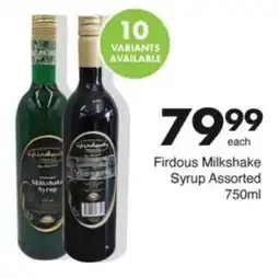 Save Hyper Firdous Milkshake Syrup Assorted offer