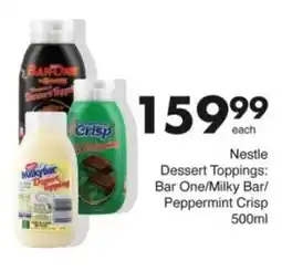 Save Hyper Nestle Dessert Toppings Bar One/ Milky Bar/ Peppermint Crisp offer