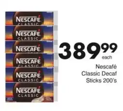 Save Hyper Nescafé Classic Decaf Sticks offer