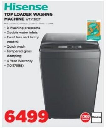 HiFi Corp Hisense Top Loader Washing Machine offer