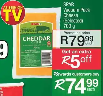 Spar Cheddar Spar Vacuum Pack Cheese 700 g offer