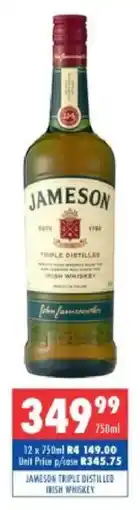 Ultra Liquors Jameson triple distilled irish whiskey offer