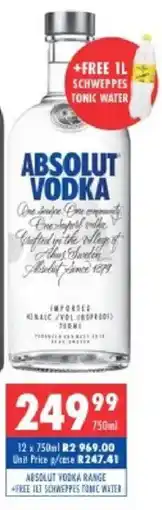 Ultra Liquors Absolut vodka range offer