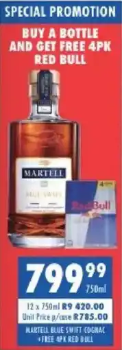 Ultra Liquors Martell blue swift cognac offer