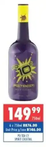 Ultra Liquors Po-ten-c spirit cocktail offer