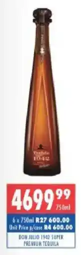 Ultra Liquors Don julio 1942 super premium tequila offer