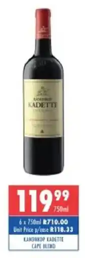 Ultra Liquors Kanonkop kadette cape blend offer