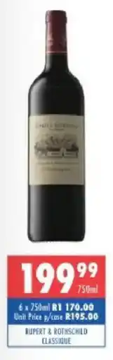 Ultra Liquors Rupert & rothschild classique offer