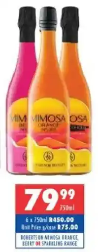 Ultra Liquors Robertson mimosa orange berry or sparkling range offer