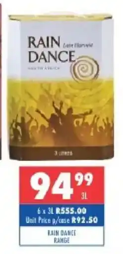Ultra Liquors Rain dance range offer