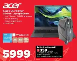 HiFi Corp Acer Aspire Lite 15 Intel Celeron Laptop Bundle offer