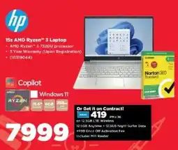 HiFi Corp HP 15s AMD Ryzen 3 Laptop offer
