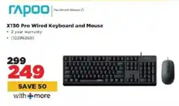 HiFi Corp Rapoo X130 Pro Wired Keyboard and Mouse offer