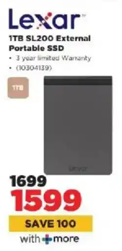 HiFi Corp Lexar 1TB SL200 External Portable SSD offer