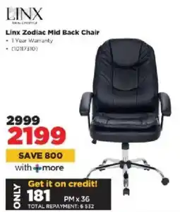 HiFi Corp Linx Zodiac Mid Back Chair offer