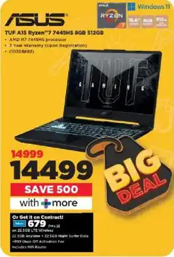 HiFi Corp ASUS TUF A15 Ryzen 7 7445HS 8GB 512GB offer