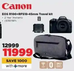 HiFi Corp Canon EOS R100+RFS18-45mm Travel kit offer