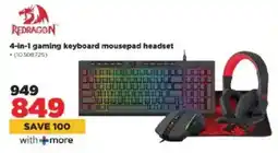 HiFi Corp Redragon 4-in-1 gaming keyboard mousepad headset offer