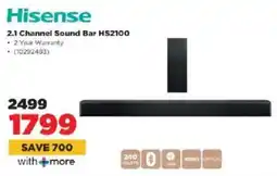 HiFi Corp Hisense 2.1 Channel Sound Bar HS2100 offer