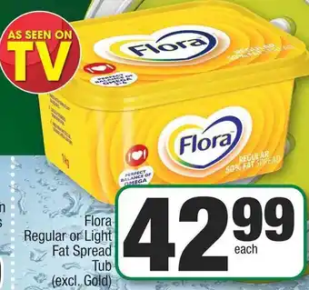 Spar Flora Regular or Light Fat Spread Tub (excl. Gold) offer