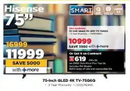 HiFi Corp Hisense 75-inch QLED 4K TV-75Q6Q offer
