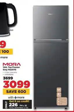 HiFi Corp MORA 154L TOP FREEZER GREY M225TG offer