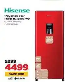 HiFi Corp Hisense 177L Single Door Fridge H235RRE-WD offer