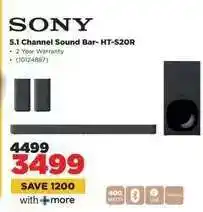 HiFi Corp Sony 5.1 Channel Sound Bar- HT-S20R offer