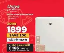 HiFi Corp Univa 46L Bar Fridge White USD60W offer