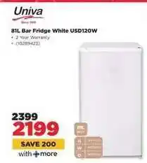 HiFi Corp Univa 81L Bar Fridge White USD120W offer