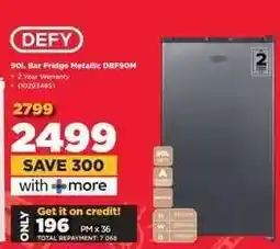 HiFi Corp DEFY 90L Bar Fridge Metallic DBF90M offer