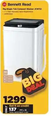 HiFi Corp Bennett Read 7kg Single Tub Compact Washer JCW112 offer