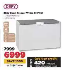 HiFi Corp DEFY 386L Chest Freezer White DMF454 offer