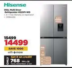 HiFi Corp Hisense 392L Multi-Door Refrigerator H525FI-WD offer