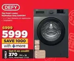 HiFi Corp DEFY 7kg Front Loader Manhattan Grey DAW394 offer