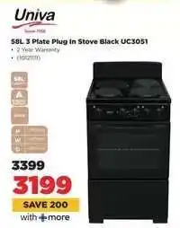 HiFi Corp Univa 58L 3 Plate Plug In Stove Black UC3051 offer