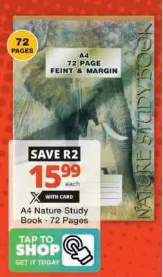 Checkers A4 Nature Study Book - 72 Pages offer