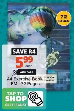 Checkers A4 Exercise Book offer