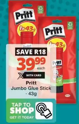 Checkers Pritt Jumbo Glue Stick offer