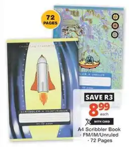 Checkers A4 Scribbler Book offer