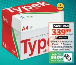 Checkers Typek A4 Photostat Paper offer
