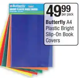 Checkers Butterfly A4 Plastic Bright Slip-On Book Covers offer