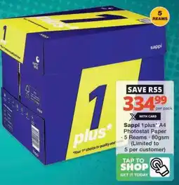Checkers Sappi 1plus A4 Photostat Paper offer