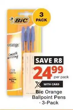 Checkers BIC ORANGE BALLPOINT PENS offer