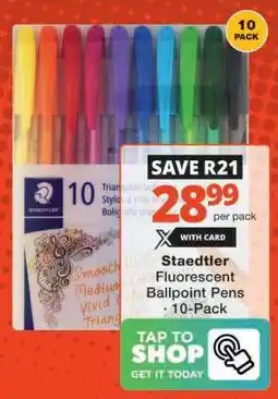 Checkers Staedtler Fluorescent Ballpoint Pens - 10-Pack offer