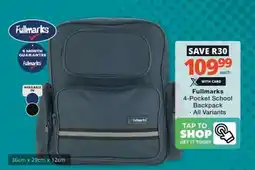 Checkers FULLMARKS 4-POCKET SCHOOL BACKPACK offer