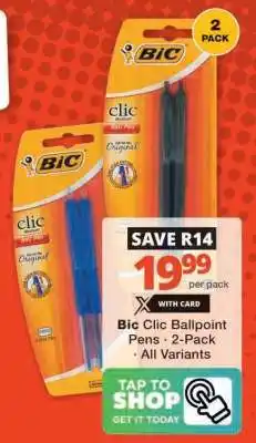 Checkers Bic Clic Ballpoint Pens - 2-Pack offer