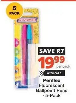 Checkers PENFLEX FLUORESCENT BALLPOINT PENS offer